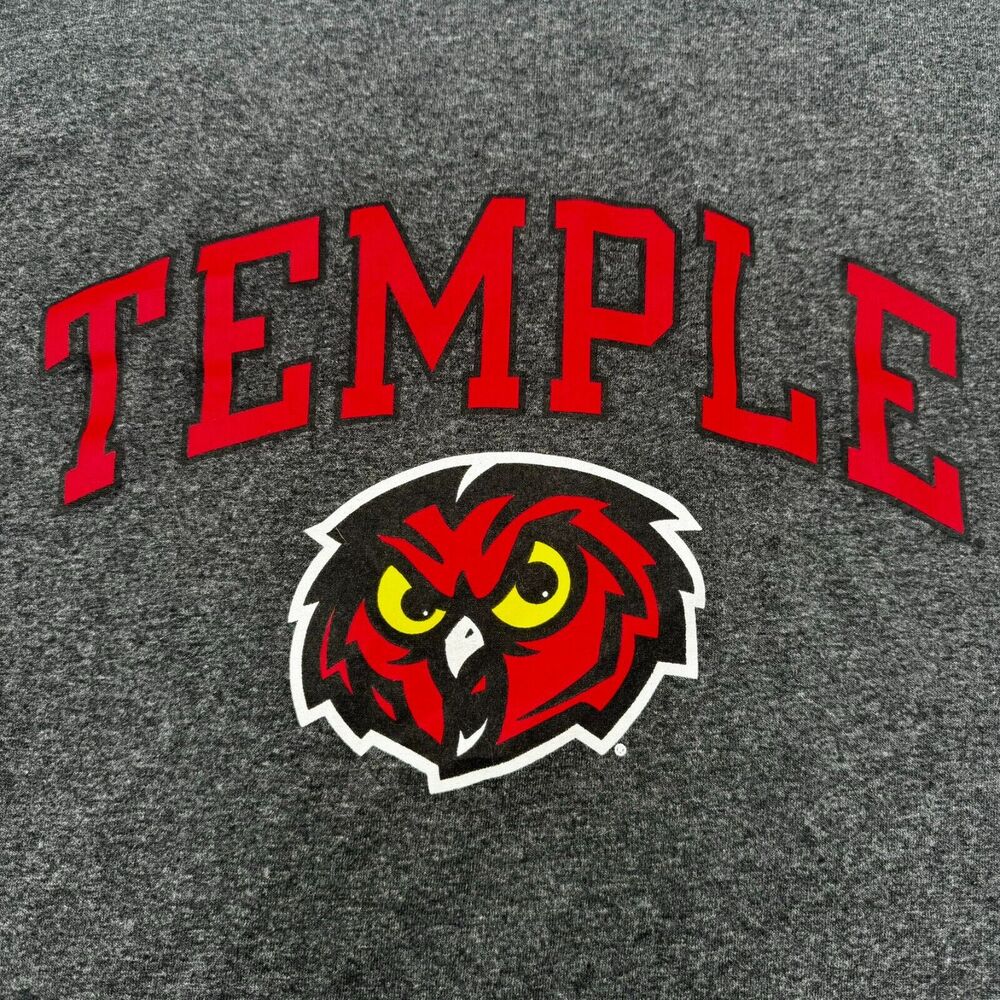 TEMPLE UNIVERSITY Medium Vintage Gray Champion Hooter Owl Mascot tee t-shirt - Picture 2 of 7